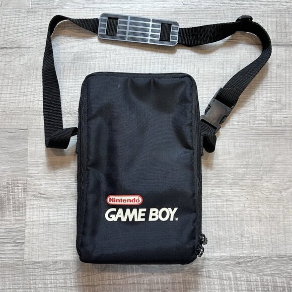 Official Nintendo Game Boy Vintage Zipper Carrying Case Tray Insert & Strap